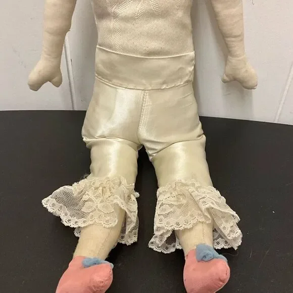 Vintage Antique 1800s Rare Chinese Head Doll 16 Tall With Handmade Clothing